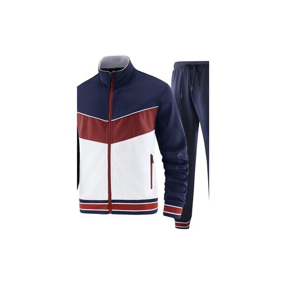 Jian Wang Medium Track Suit Jacket Jogging Pants Athleisure 90’s Y2K Navy Blue - Picture 2 of 16